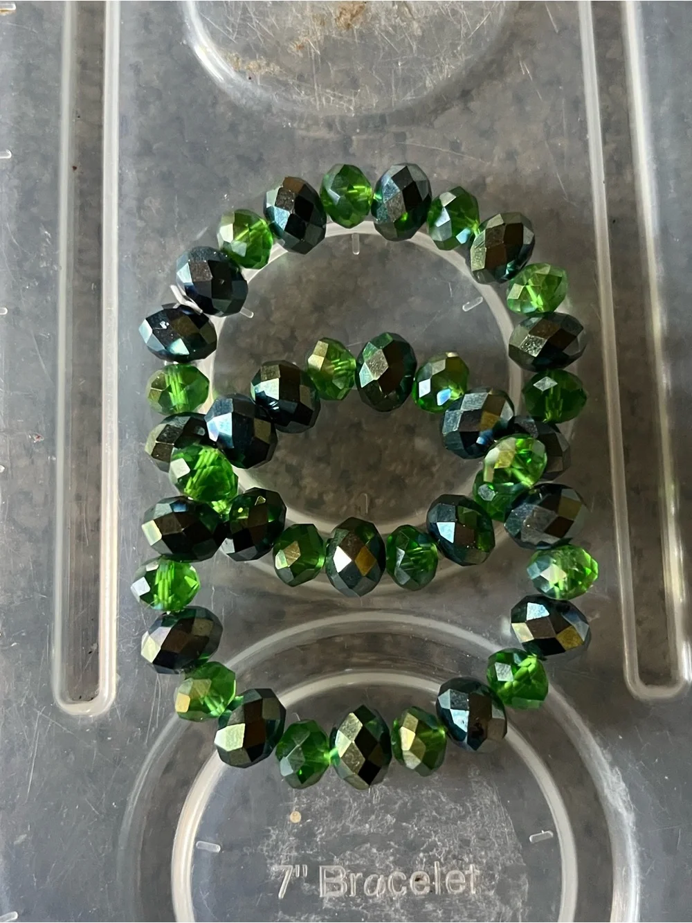 Green Faceted Stretch Bracelet Set - Brand